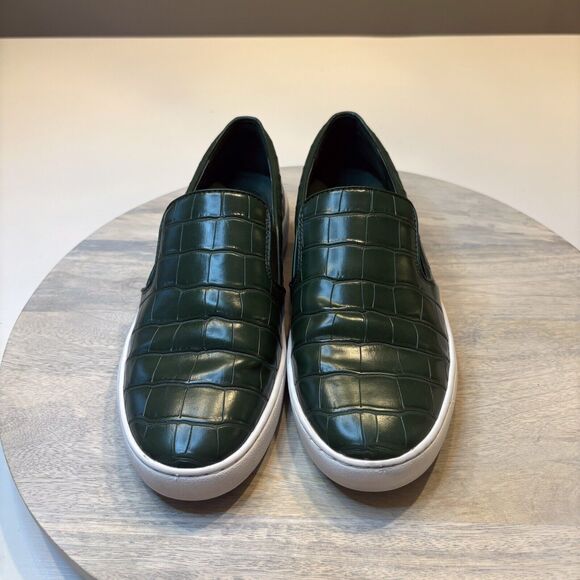 Michael Kors Keaton Moss Green Slip On Crocodile Embossed Sneakers US Size 8 M - Picture 3 of 11